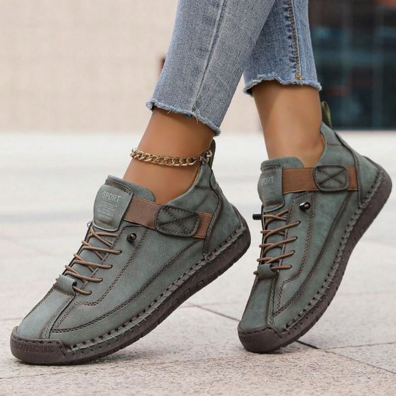 Damen Lässige Plattform-Sneaker Schnürschuhe