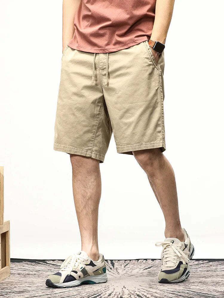 Herren Freizeitshorts Lang Kordelzug Sommer Schwarz - Eveloria