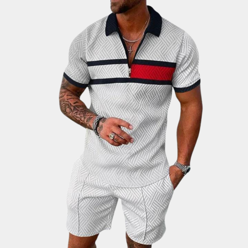 Herren Shorts Polo-Shirt Set Sommer Zweiteilig - Eveloria