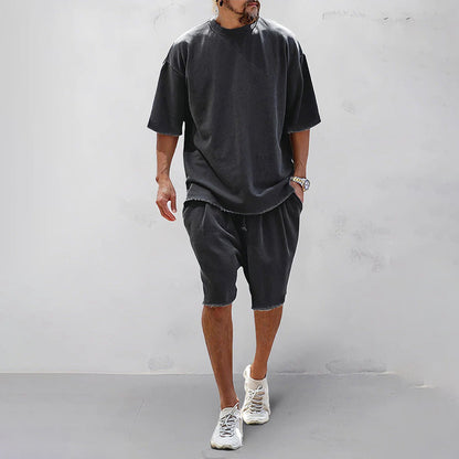 Männer Oversized Shorts T-Shirt Set Leicht Lockere Passform Sommer - Eveloria