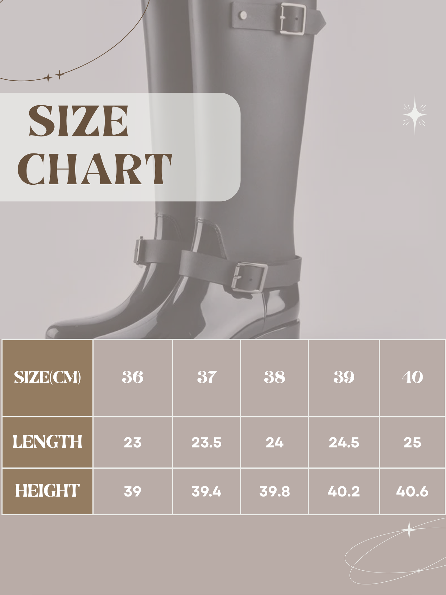 Damen Gummistiefel Wasserdicht Schnallen Hoch