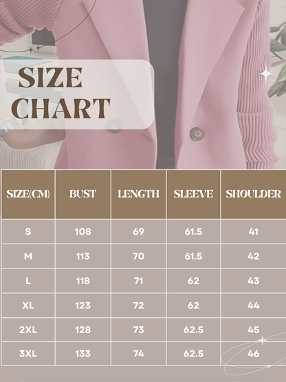Damen Blazer Strickärmel Maßgeschneidert Hüftlang - Eveloria