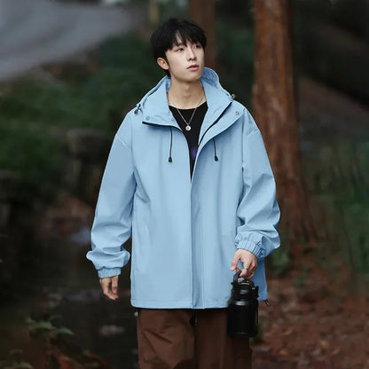 Herren Skijacke Oversized mit Kapuze Winterfunktion
