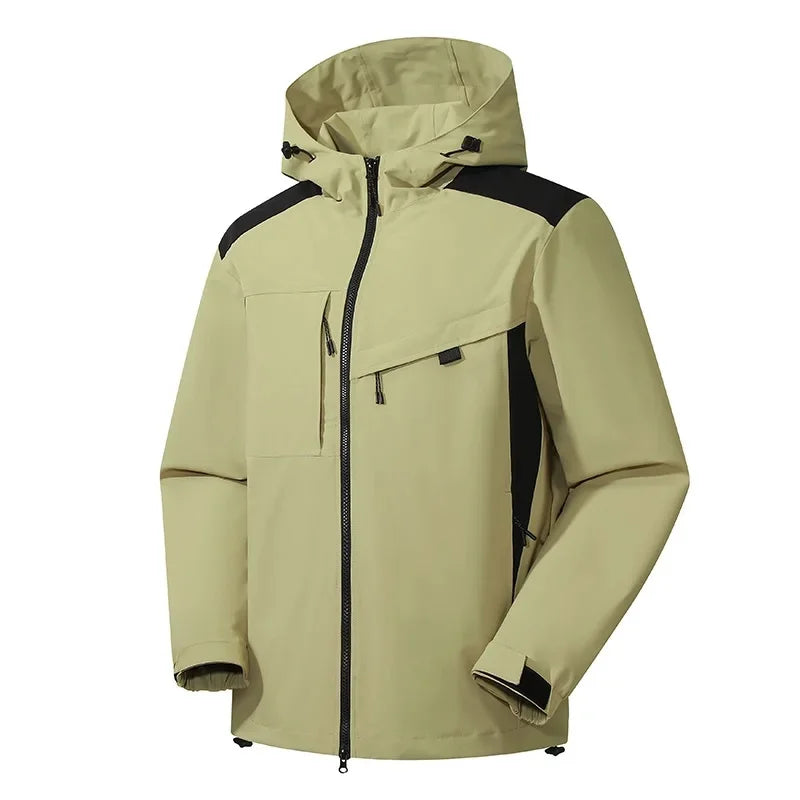 Herren Skijacke Lockere Passform Kapuzen-Design Schwarz - Eveloria