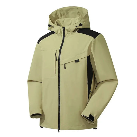 Herren Skijacke Lockere Passform Kapuzen-Design Schwarz - Eveloria
