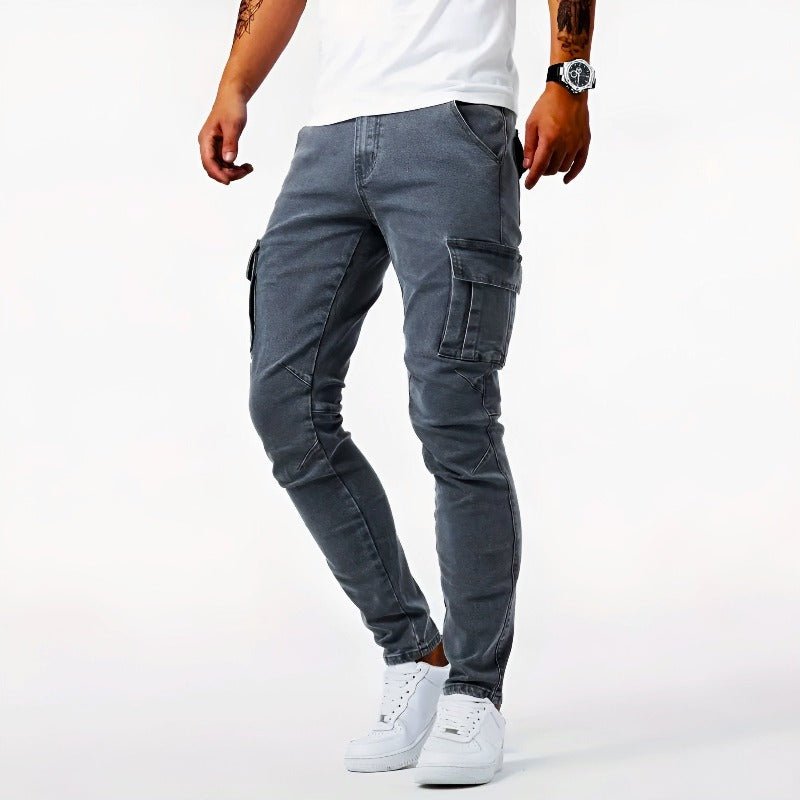 Herren Stretch-Cargo-Jeans Skinny Passform - Eveloria