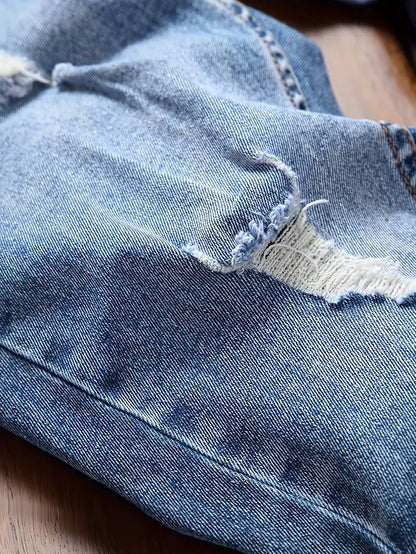 Skinny Jeans – Blau – Schmaler Schnitt – Zerrissene Jeans – Herrenjeans-Chaps Herrenmode