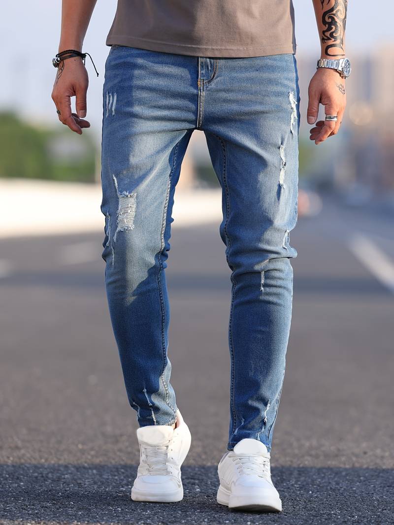 Skinny-Jeans | Ripped | Stretch | Schlanke Fit-Jeans | Herrenjeans-Chaps Herrenmode