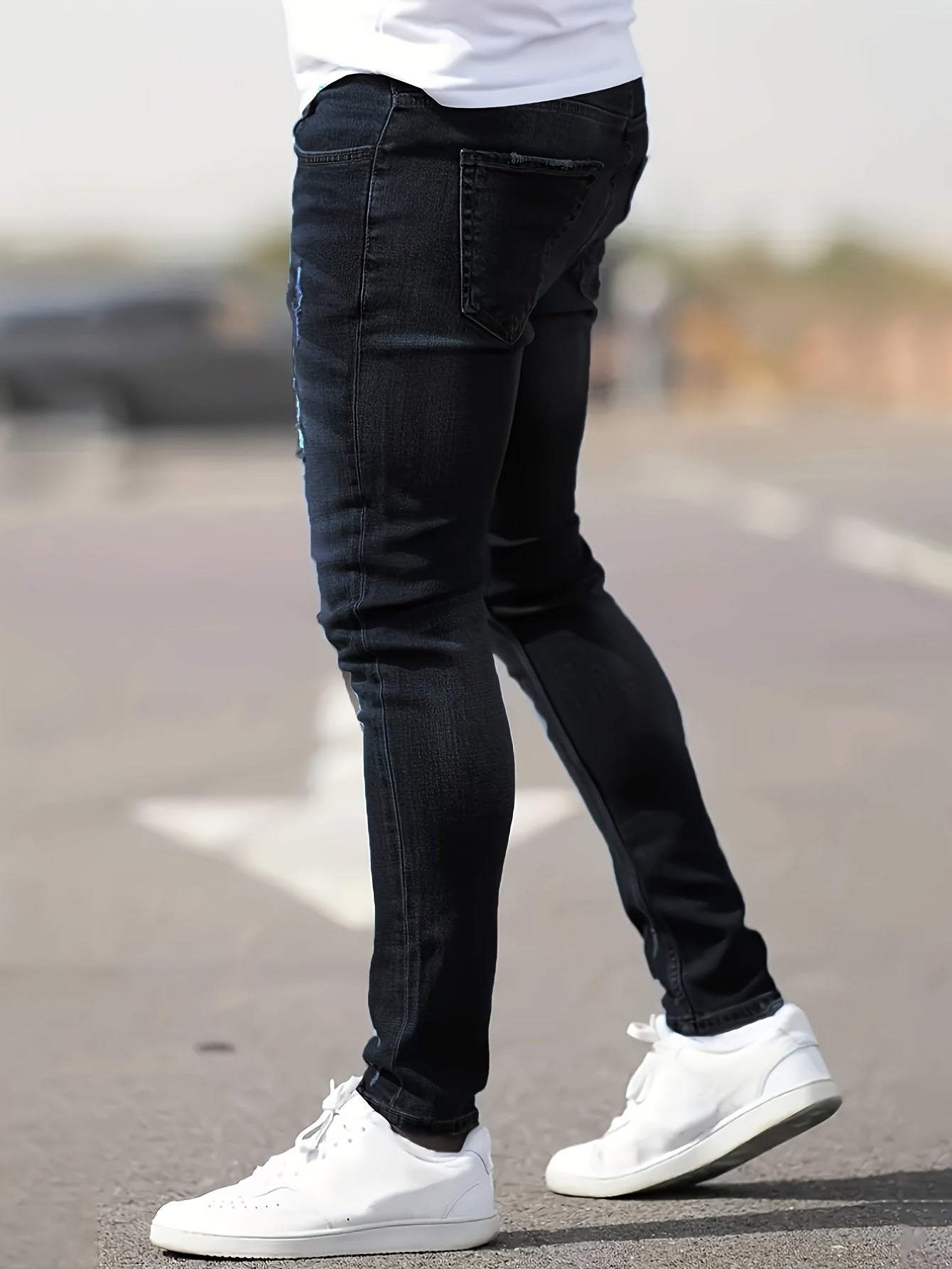 Skinny-Jeans | Ripped | Stretch | Schlanke Fit-Jeans | Herrenjeans-Chaps Herrenmode