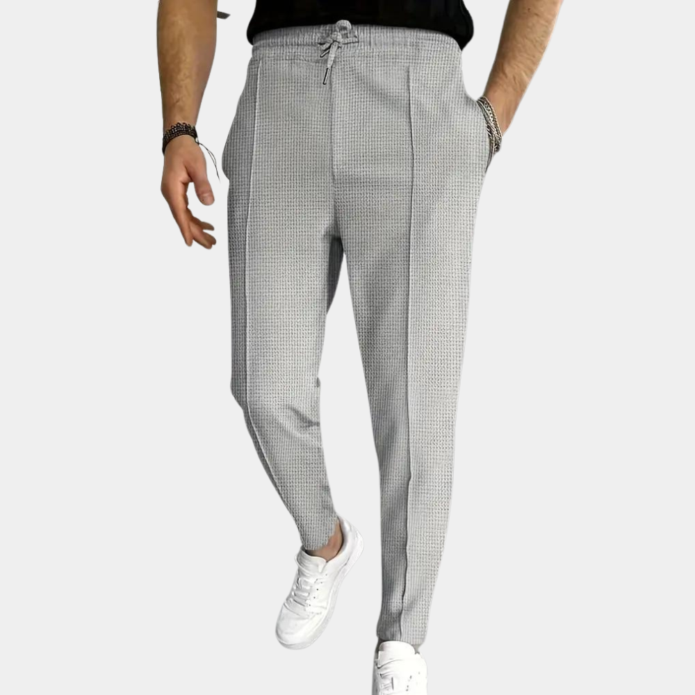 Herren Slim Fit Sweatpants Elastische Taille Schwarz - Eveloria