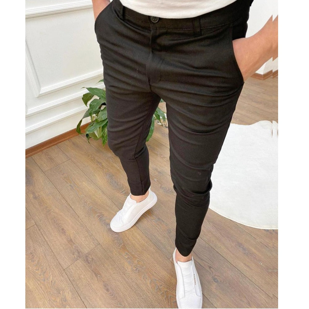 Slim-Fit-Chinos – Business Casual – Stretch – Chino-Hosen – Herrenhosen-Schwarz-S-Chaps Herrenmode