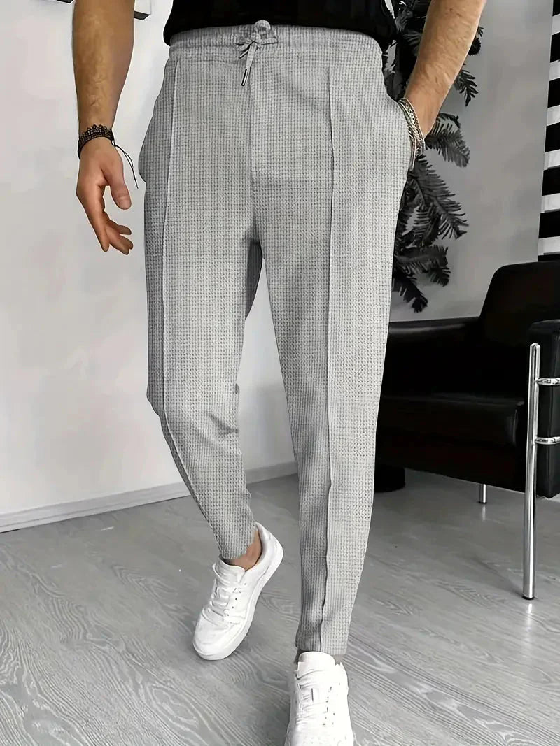 Herren Slim-Fit Jogginghose Stretch Elastisch Schwarz - Eveloria