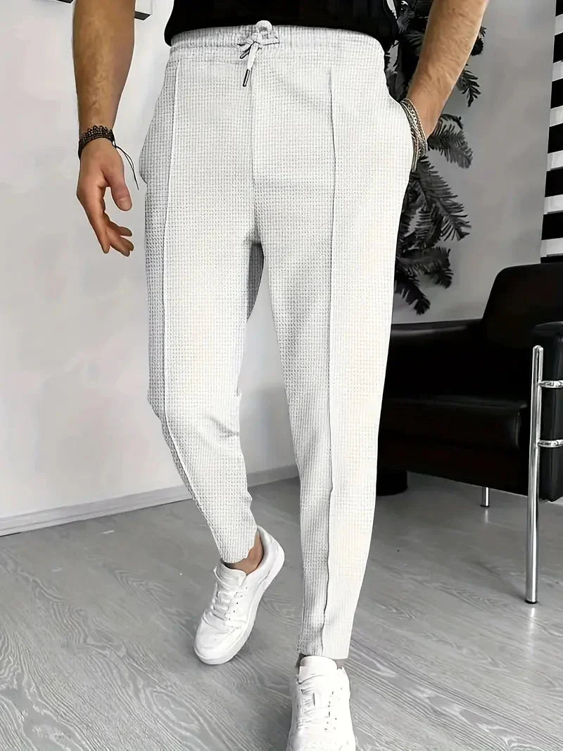 Slim-Fit-Jogginghose | Stretch | Elastische Taille | Jogger-Hose | Herrenhose-Weiß-S-Chaps Herrenmode