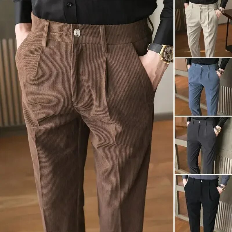 Eveloria Herren Slim Cordhosen Moderne Passform