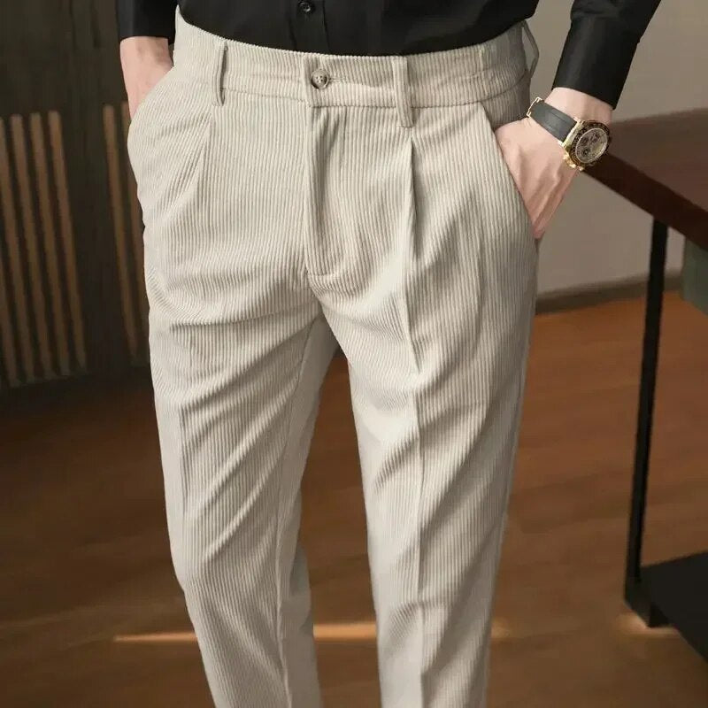 Herren Slim Cordhosen Moderne Passform