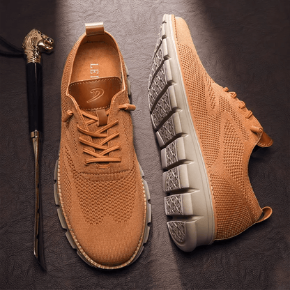 Slip-On-Sneakers | Mesh | Turnschuhe | Wanderschuhe | Herren-Sneakers-Karamell-40-Chaps Herrenmode
