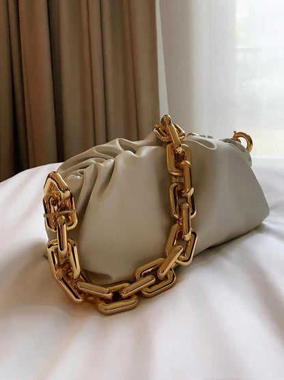 Damen-Tasche Goldene Kette Modern Leder