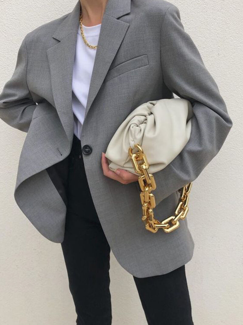 Damen-Tasche Goldene Kette Modern Leder