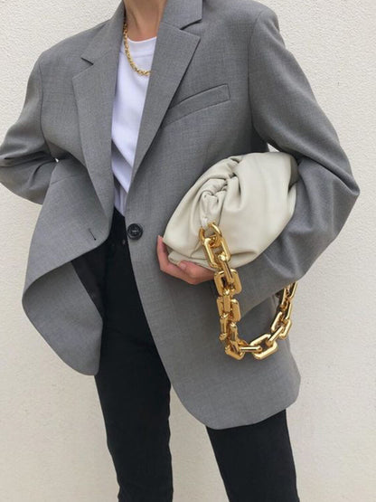 Damen-Tasche Goldene Kette Modern Leder
