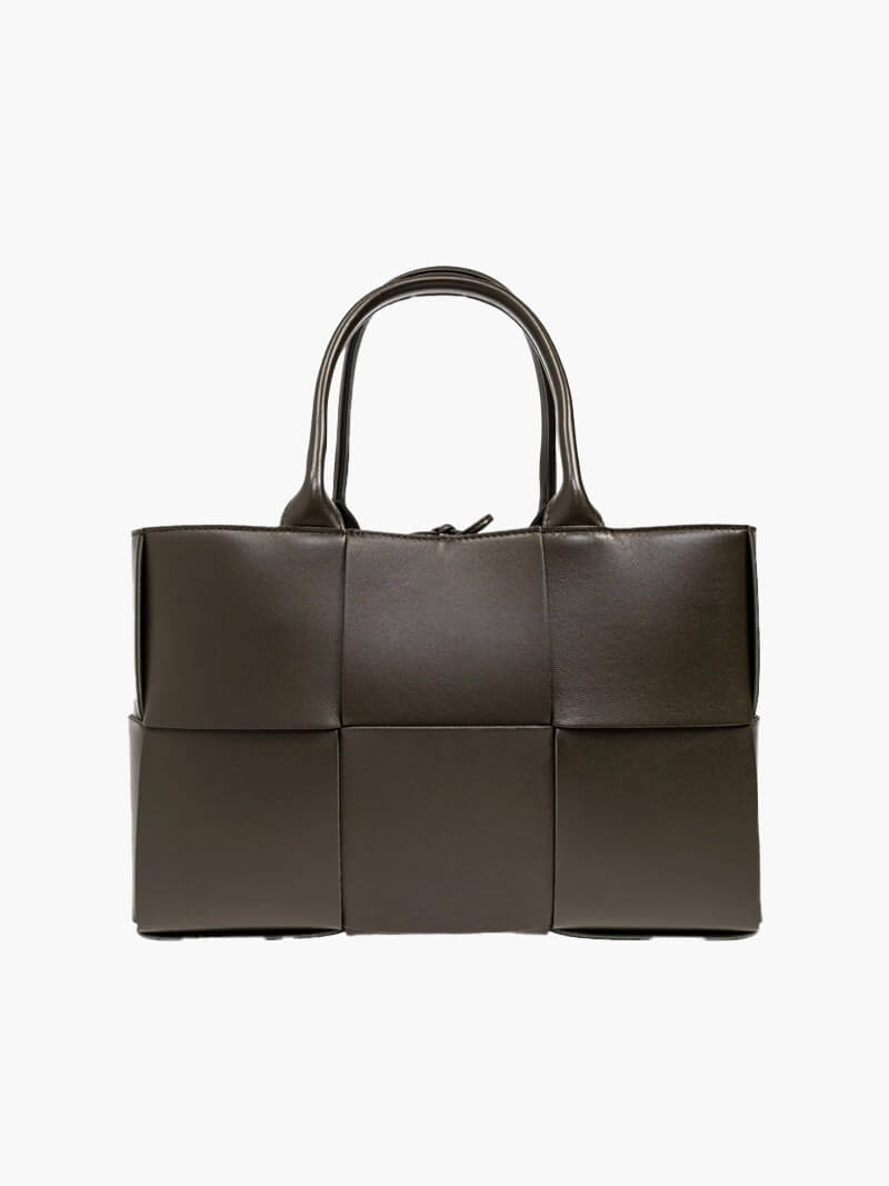 Alice Damen Handtasche Flechtdesign Zeitlos Braun