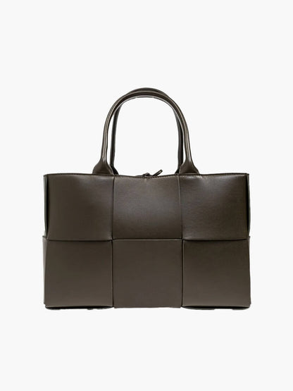 Alice Damen Handtasche Flechtdesign Zeitlos Braun