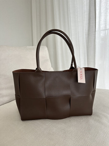 Alice Damen Handtasche Flechtdesign Zeitlos Braun