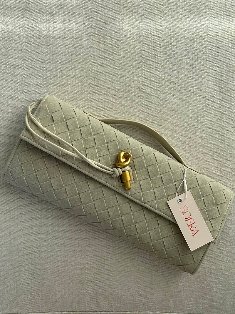 Geflochtene Damen-Clutch aus Kunstleder