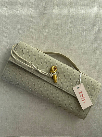 Geflochtene Damen-Clutch aus Kunstleder