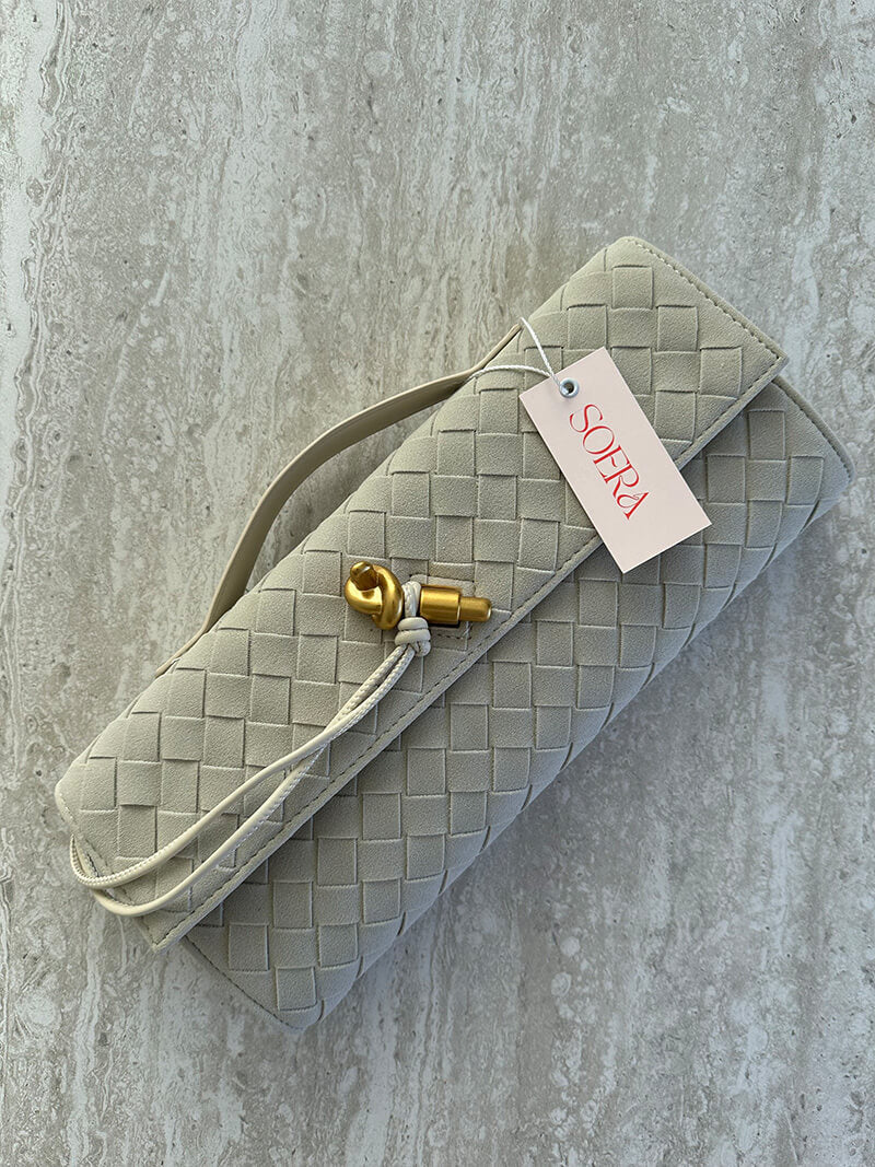 Geflochtene Damen-Clutch aus Kunstleder