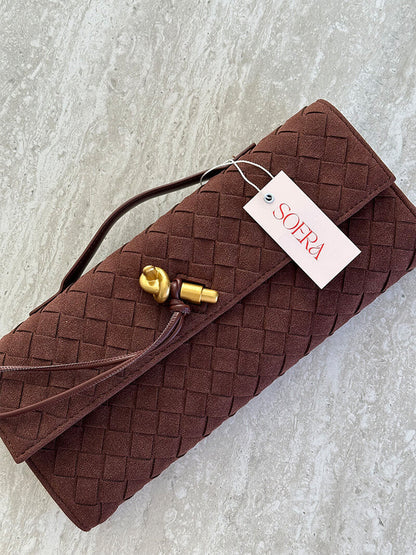 Geflochtene Damen-Clutch aus Kunstleder