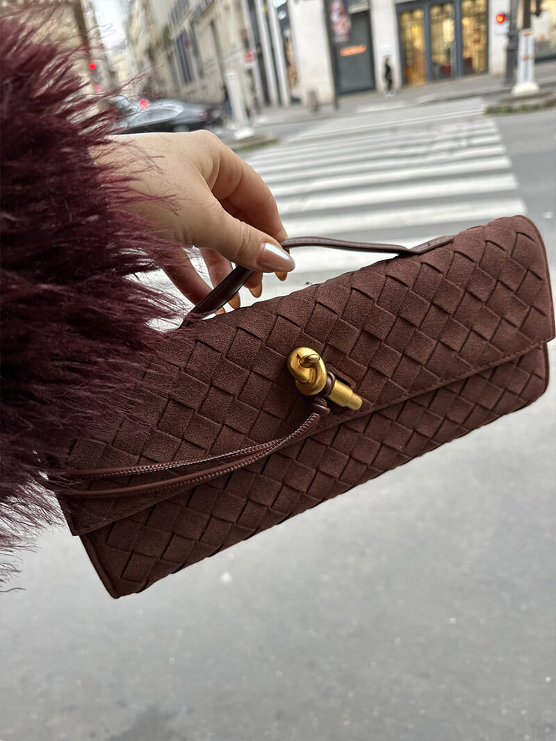 Geflochtene Damen-Clutch aus Kunstleder
