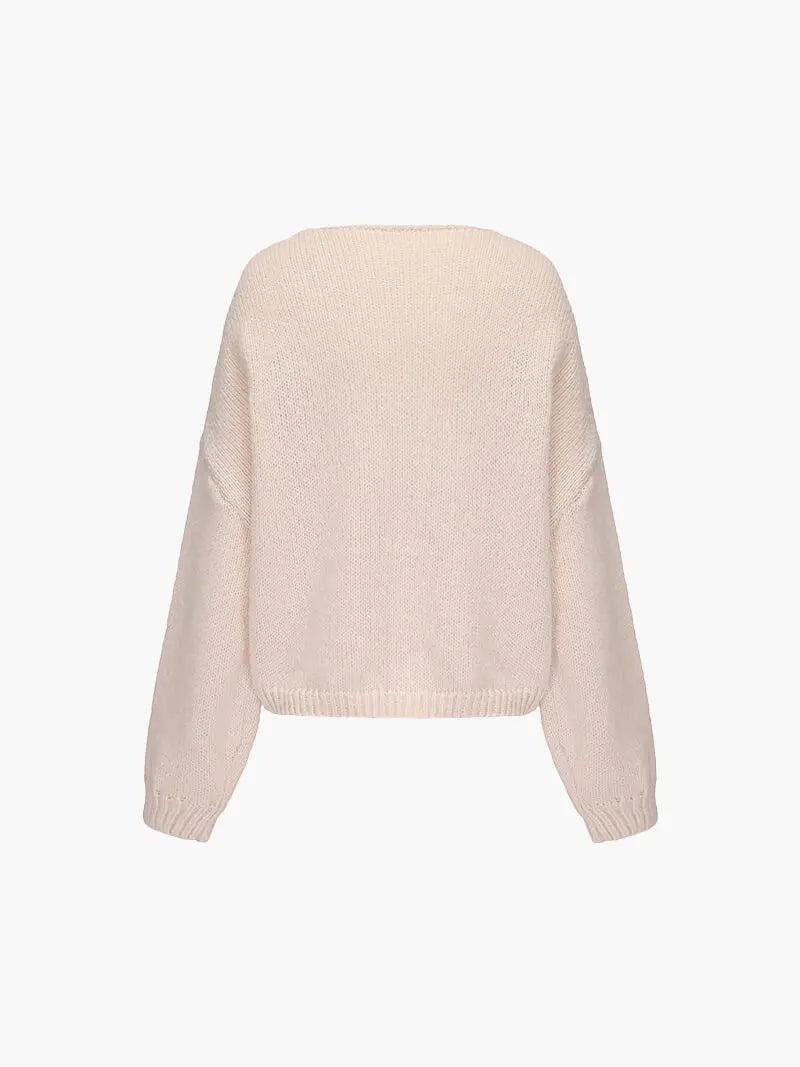 Damen Strickjacke Weich Schleife