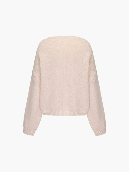 Damen Strickjacke Weich Schleife