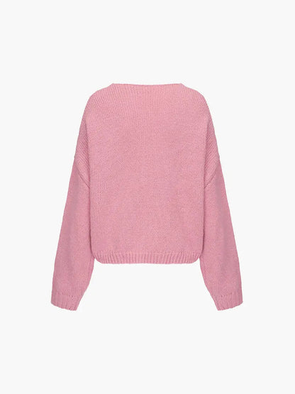 Damen Strickjacke Weich Schleife