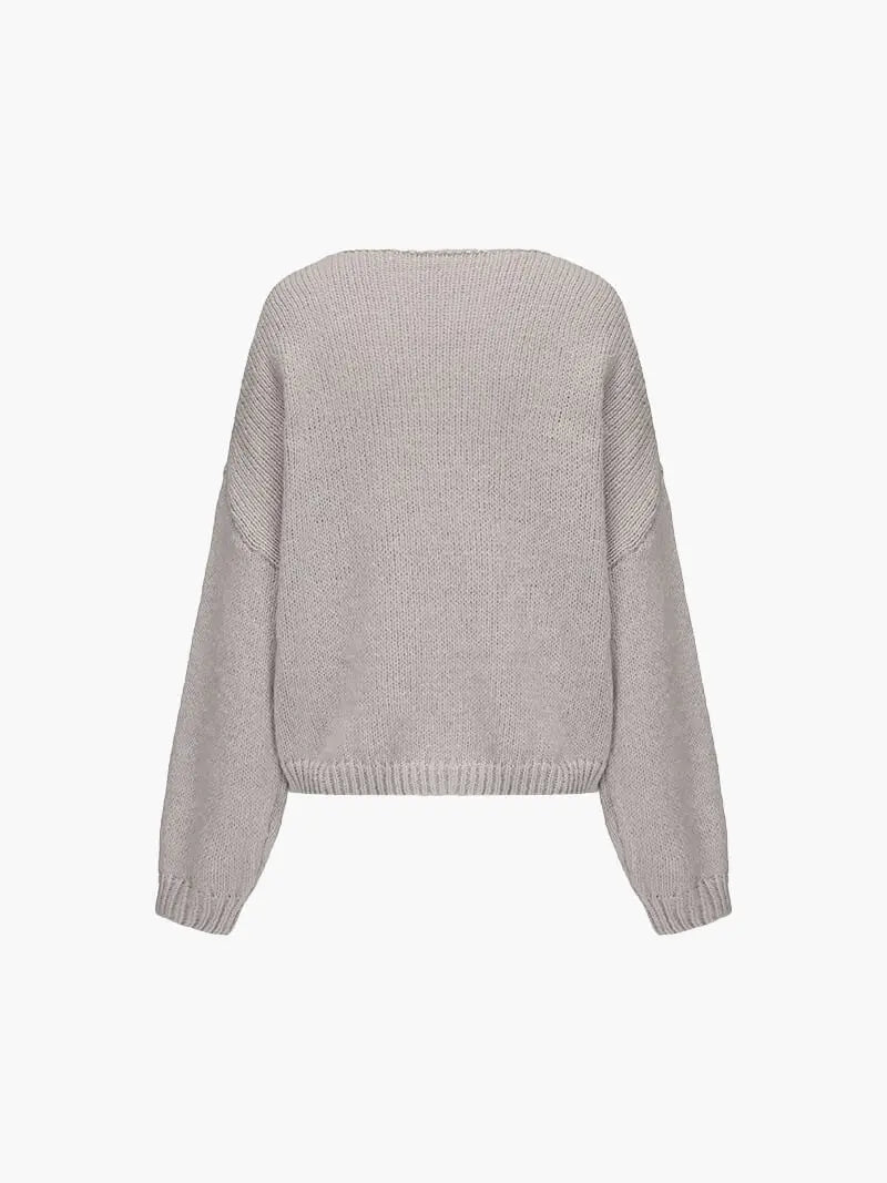 Damen Strickjacke Weich Schleife