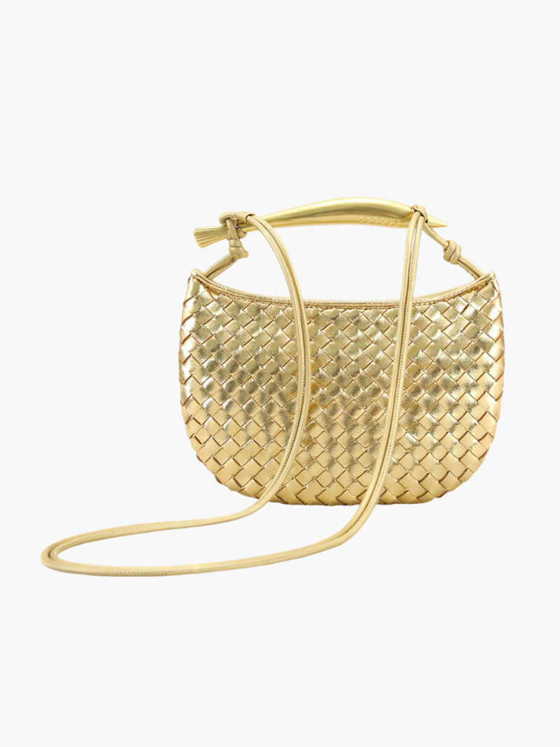 Clio Damen Geflochtene Kunstleder-Tasche