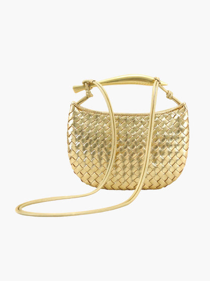 Clio Damen Geflochtene Kunstleder-Tasche