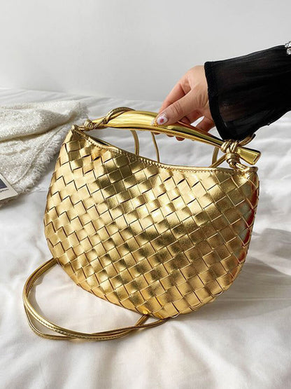 Clio Damen Geflochtene Kunstleder-Tasche