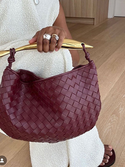 Clio Damen Geflochtene Kunstleder-Tasche