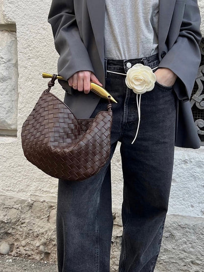Clio Damen Geflochtene Kunstleder-Tasche