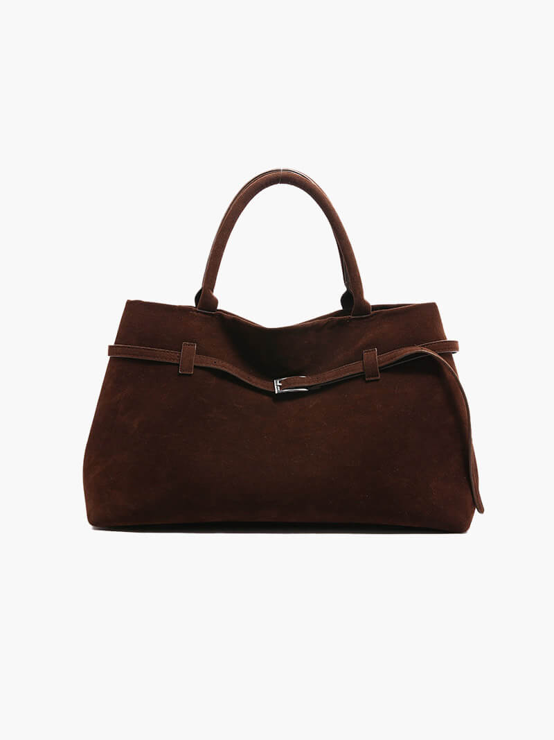Damen Handtasche Wildleder Schwarz - Norvielle