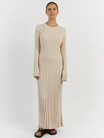Lilli Damen Maxikleid Gerippt