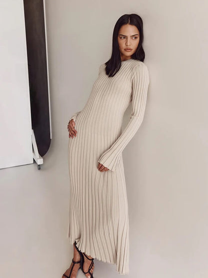 Lilli Damen Maxikleid Gerippt