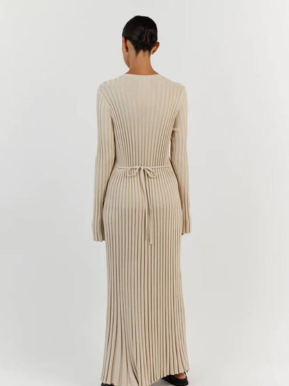 Lilli Damen Maxikleid Gerippt