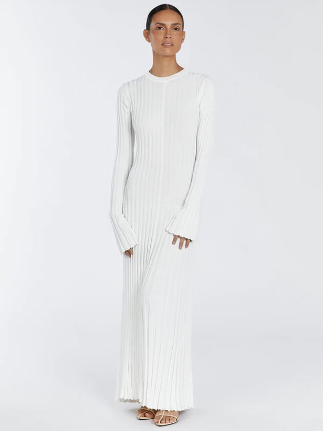 Lilli Damen Maxikleid Gerippt