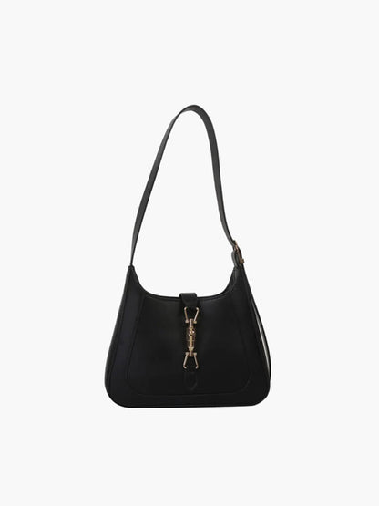 Dellina Damen Schultertasche Kunstleder Elegantes Design Schwarz - Norvielle