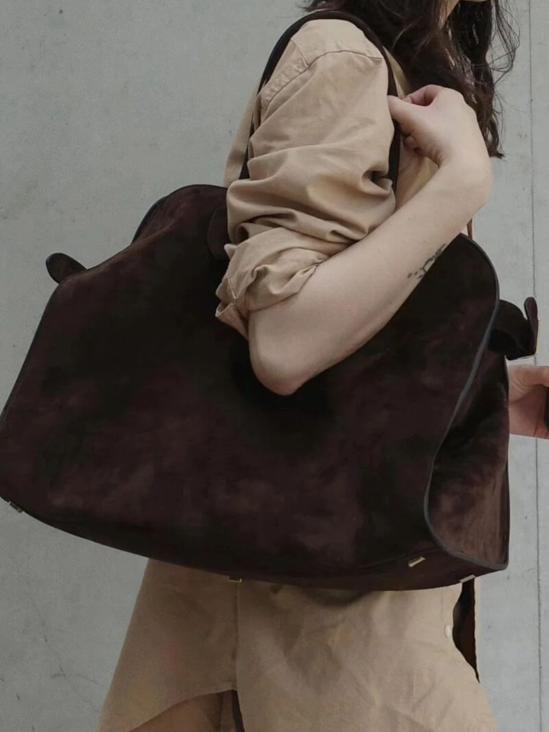 Tasche Wildleder Damen Handtasche Braun