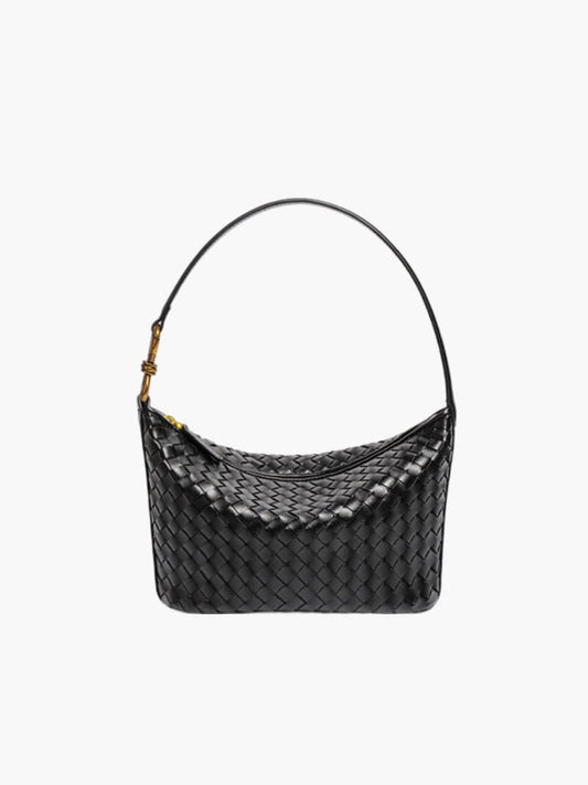 Isana Damen Schultertasche Geflochten Leder Braun - Norvielle
