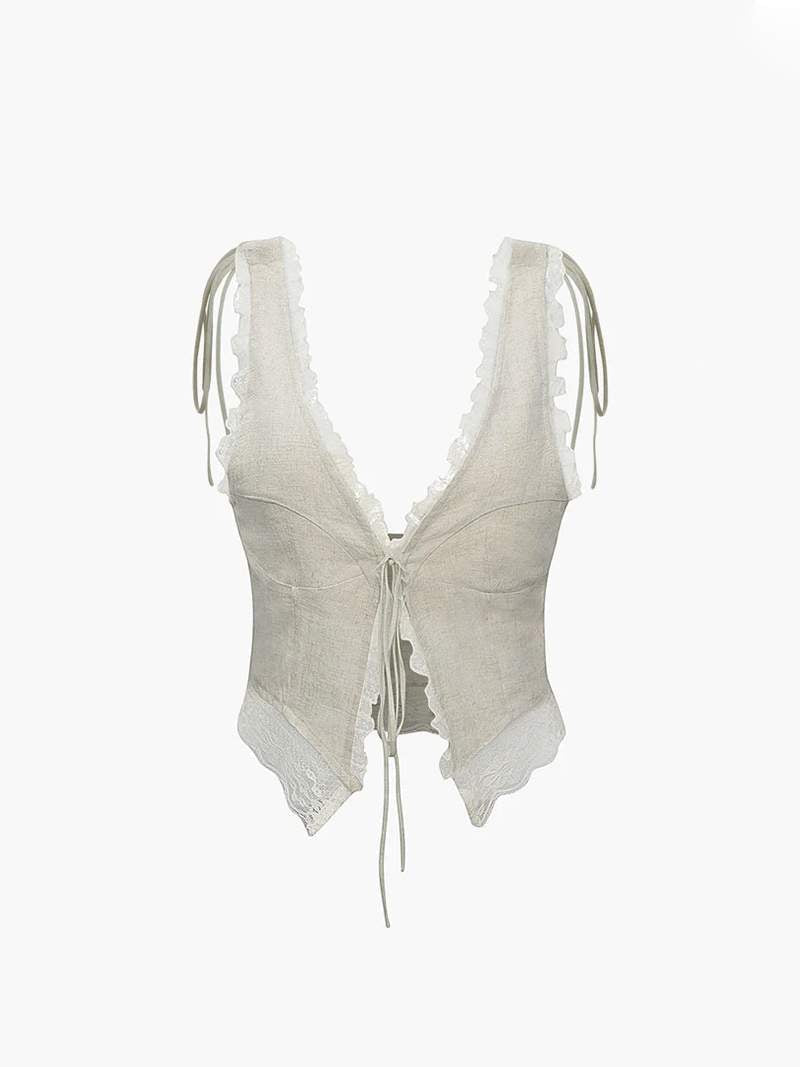 Damen Spitzen Crop