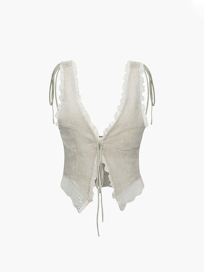 Damen Spitzen Crop